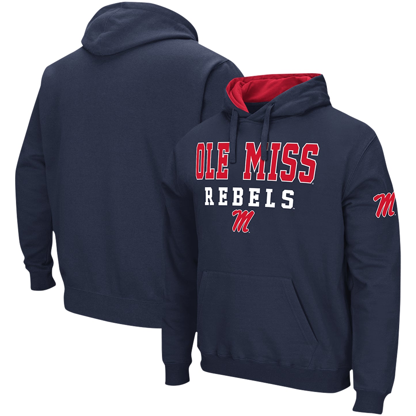 Men's Colosseum Navy Ole Miss Rebels Sunrise Pullover Hoodie