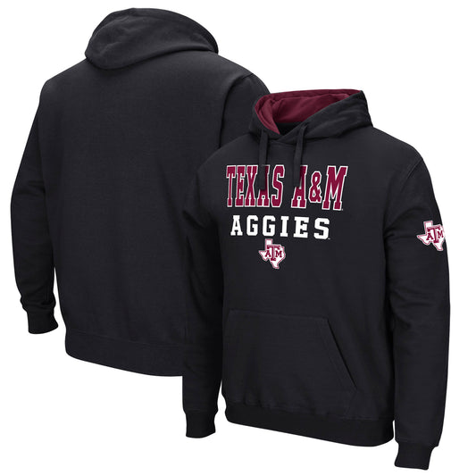 Men's Colosseum Black Texas A&M Aggies Sunrise Pullover Hoodie