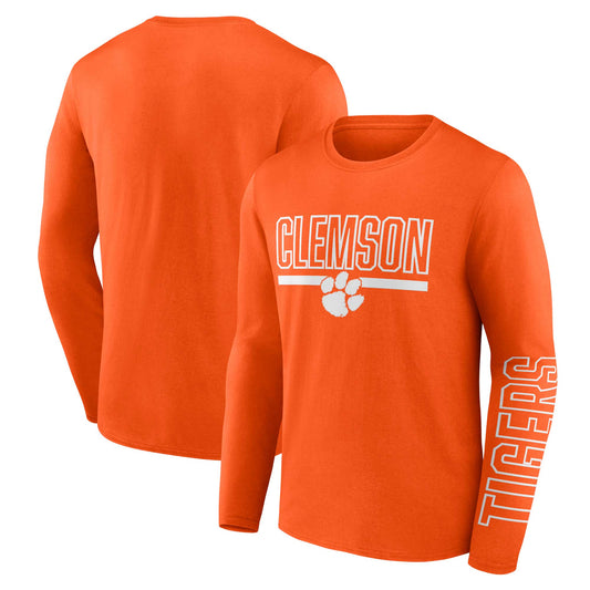 Men's Profile Orange Clemson Tigers Big & Tall Two-Hit Graphic Long Sleeve T-Shirt