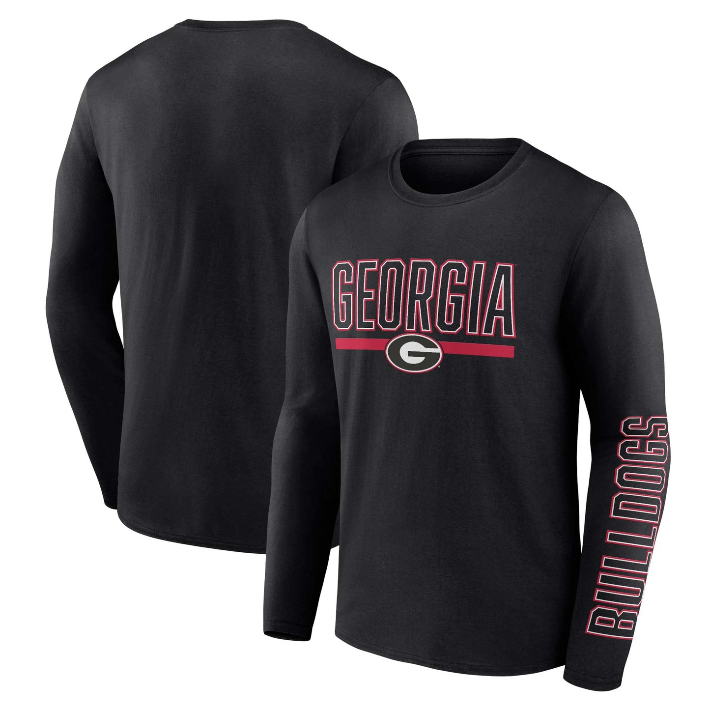 Men's Profile Black Georgia Bulldogs Big & Tall Two-Hit Graphic Long Sleeve T-Shirt