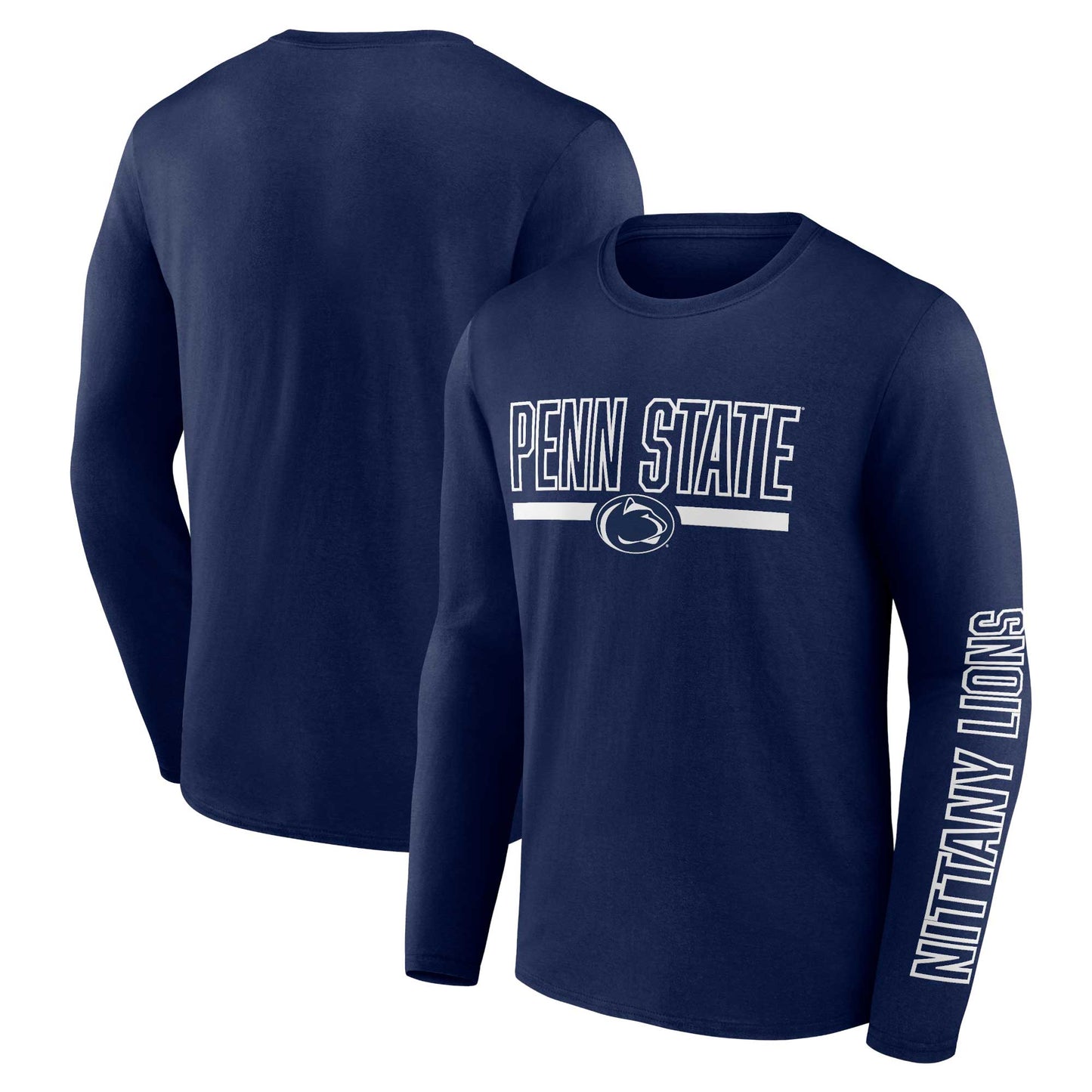 Men's Profile Navy Penn State Nittany Lions Big & Tall Two-Hit Graphic Long Sleeve T-Shirt