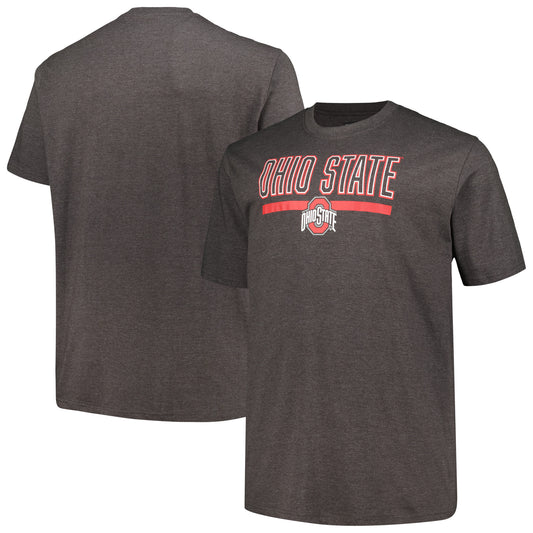 Men's Profile Heather Charcoal Ohio State Buckeyes Big & Tall Team T-Shirt