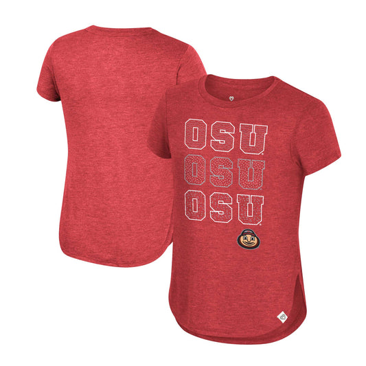 Girls Youth Colosseum Scarlet Ohio State Buckeyes Hathaway T-Shirt