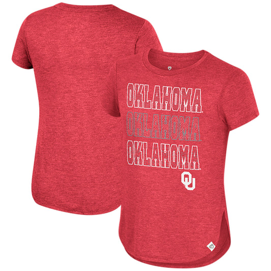 Girls Youth Colosseum Crimson Oklahoma Sooners Hathaway T-Shirt