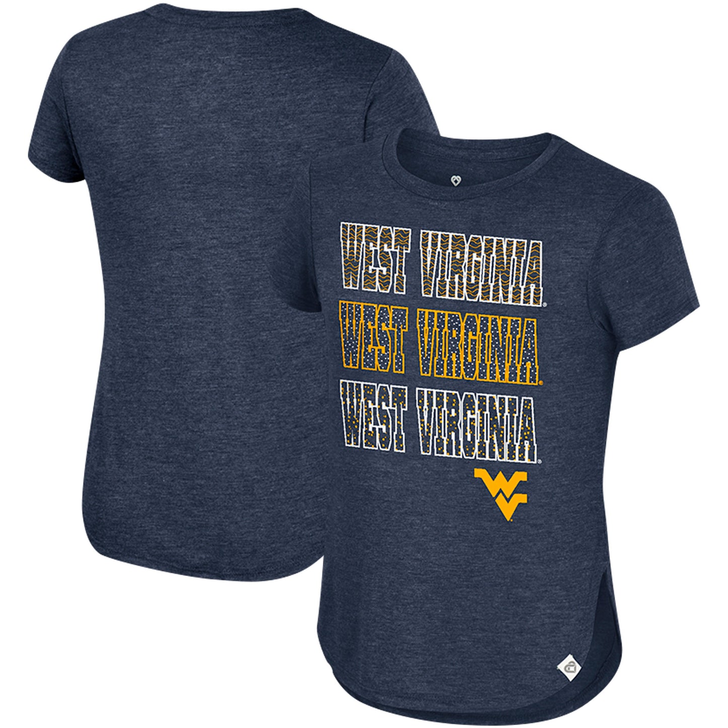 Girls Youth Colosseum Navy West Virginia Mountaineers Hathaway T-Shirt