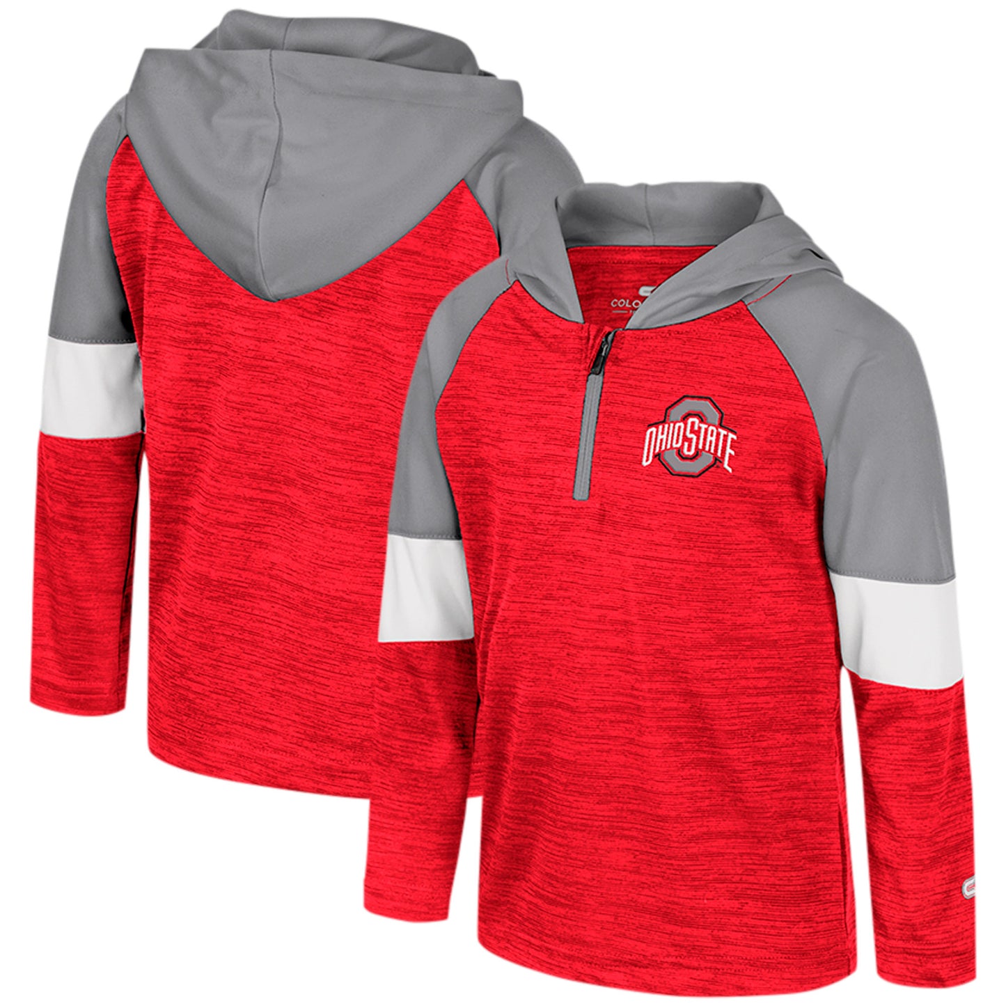 Toddler Colosseum Scarlet Ohio State Buckeyes Creative Control Raglan Quarter-Zip Hoodie