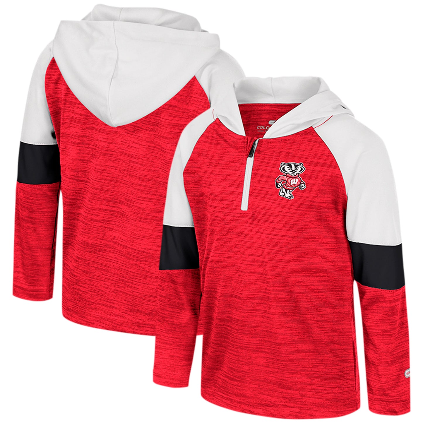 Toddler Colosseum Red Wisconsin Badgers Creative Control Raglan Quarter-Zip Hoodie