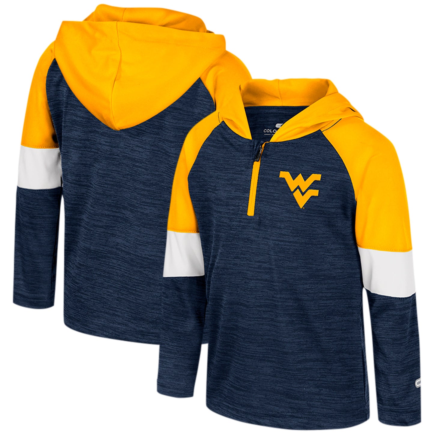 Toddler Colosseum Navy West Virginia Mountaineers Creative Control Raglan Quarter-Zip Hoodie