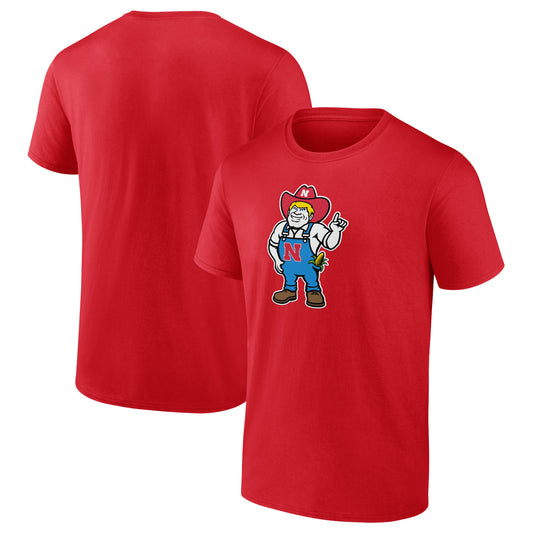 Men's  Scarlet Nebraska Huskers Herbie Mark Mascot T-Shirt