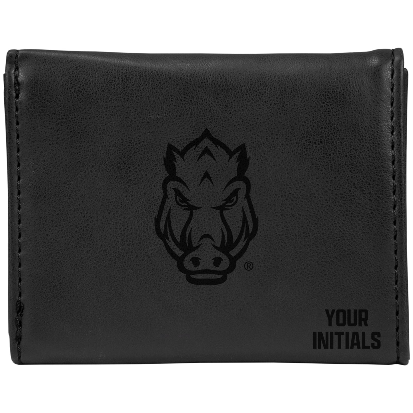 Black Arkansas Razorbacks Personalized Trifold Wallet