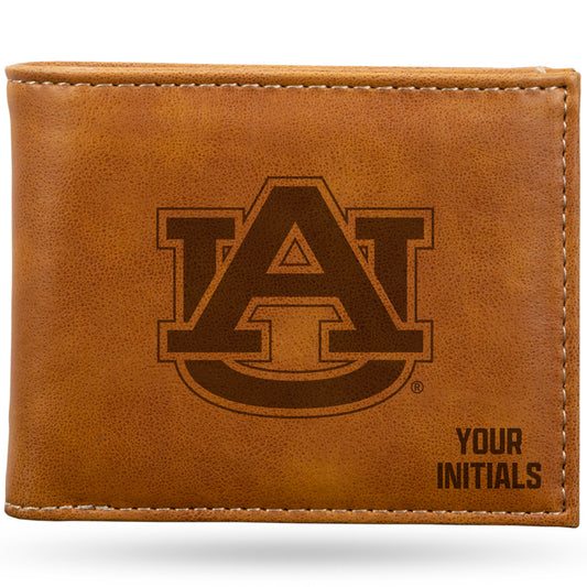 Brown Auburn Tigers Personalized Billfold Wallet
