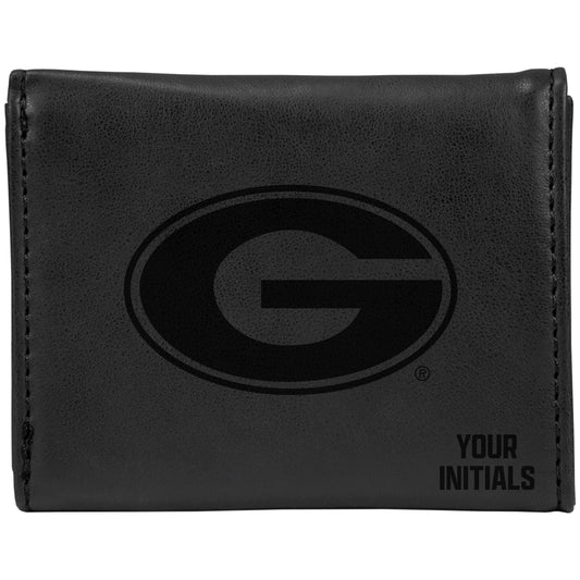 Black Georgia Bulldogs Personalized Trifold Wallet