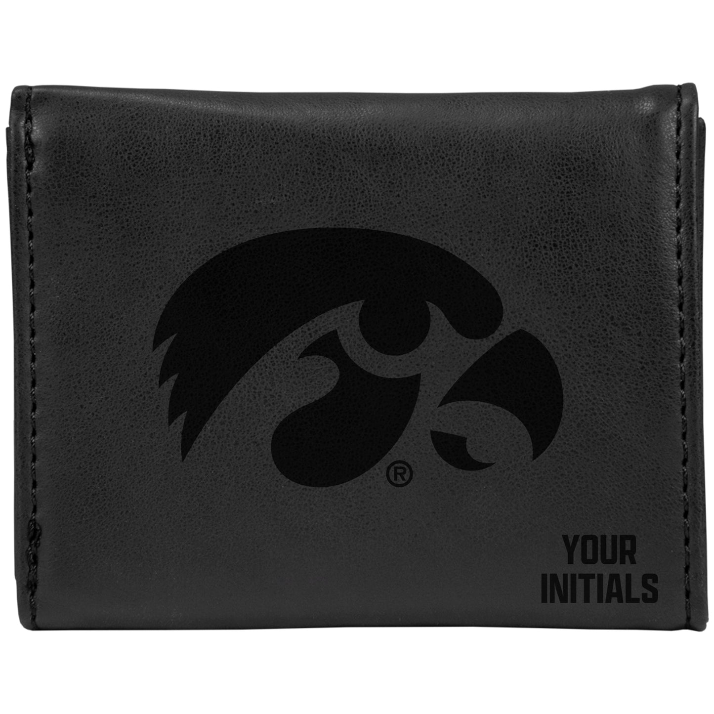 Black Iowa Hawkeyes Personalized Trifold Wallet