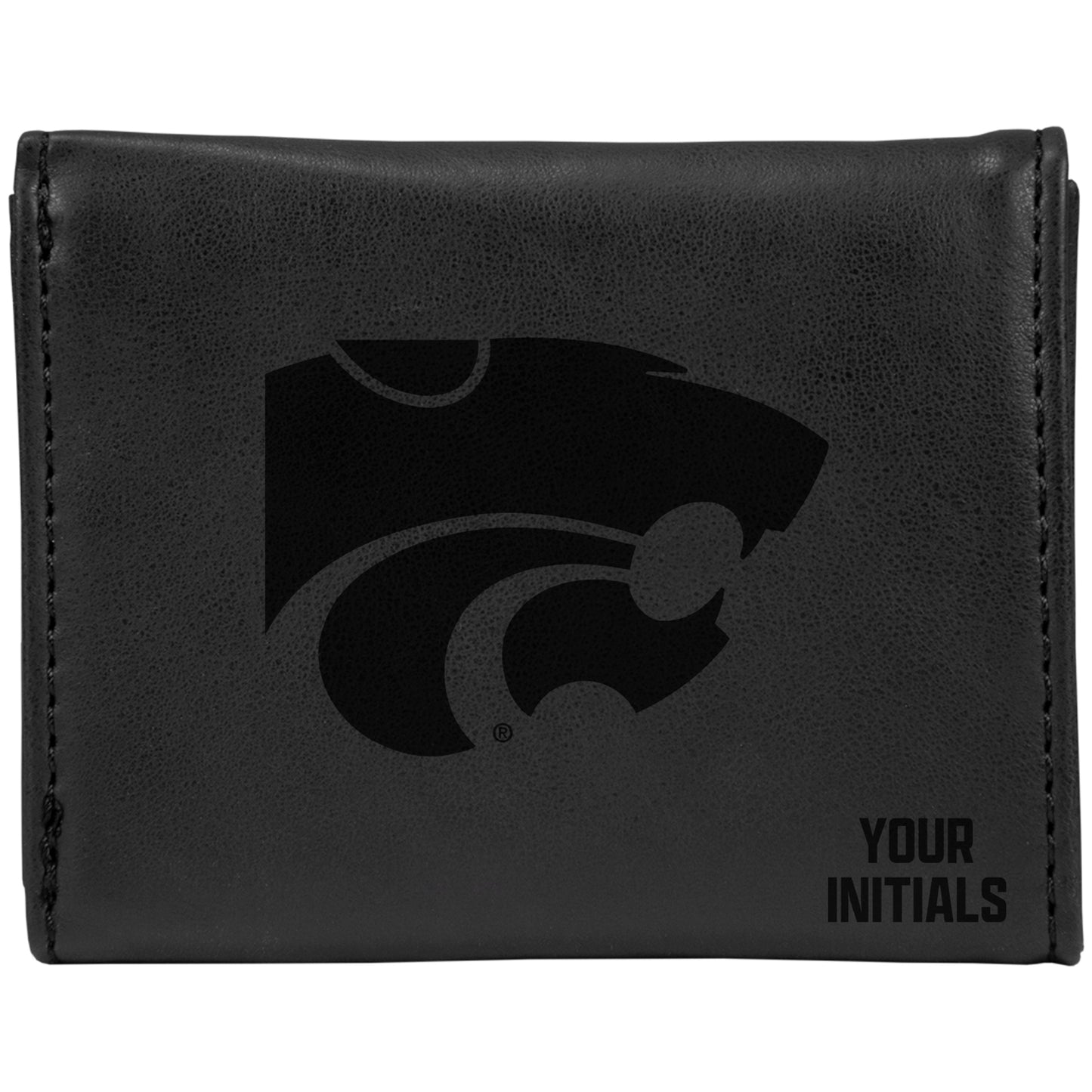 Black Kansas State Wildcats Personalized Trifold Wallet