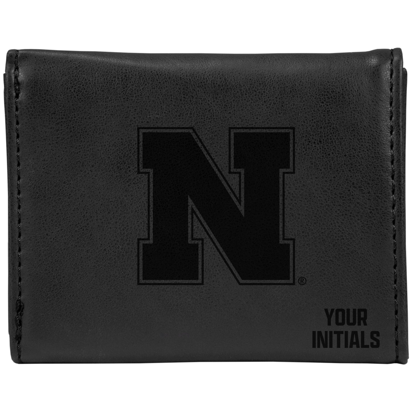 Black Nebraska Huskers Personalized Trifold Wallet