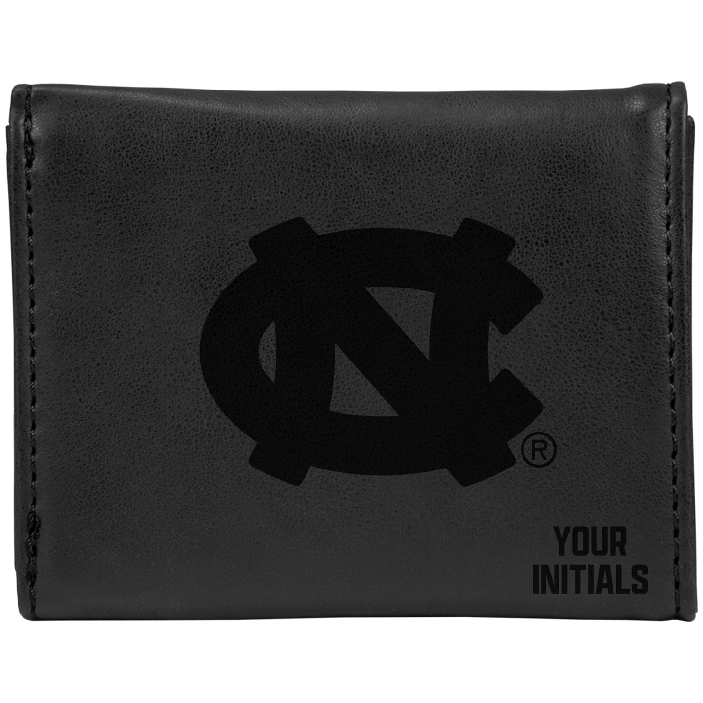 Black North Carolina Tar Heels Personalized Trifold Wallet