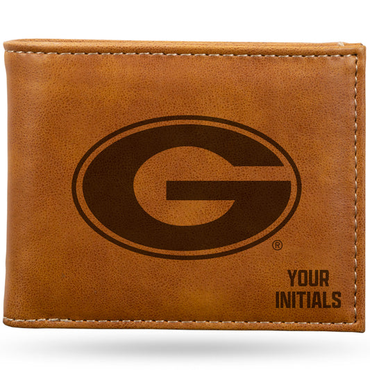 Brown Georgia Bulldogs Personalized Billfold Wallet