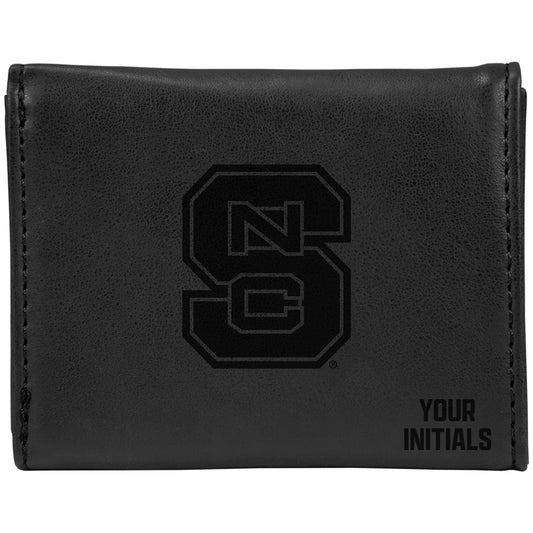 Black NC State Wolfpack Personalized Trifold Wallet