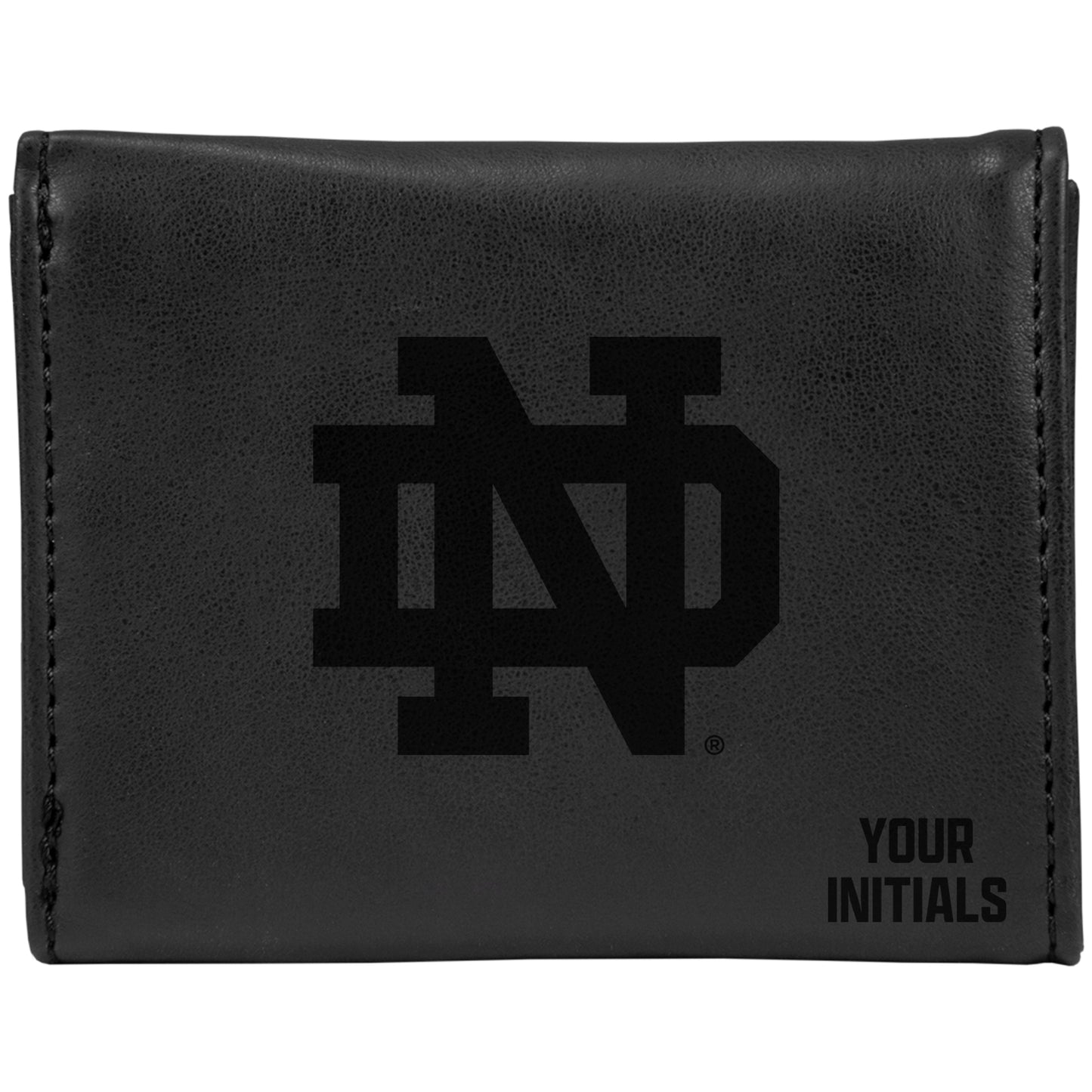 Black Notre Dame Fighting Irish Personalized Trifold Wallet