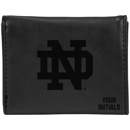 Black Notre Dame Fighting Irish Personalized Trifold Wallet