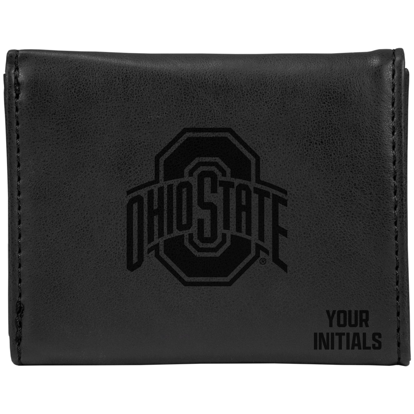 Black Ohio State Buckeyes Personalized Trifold Wallet