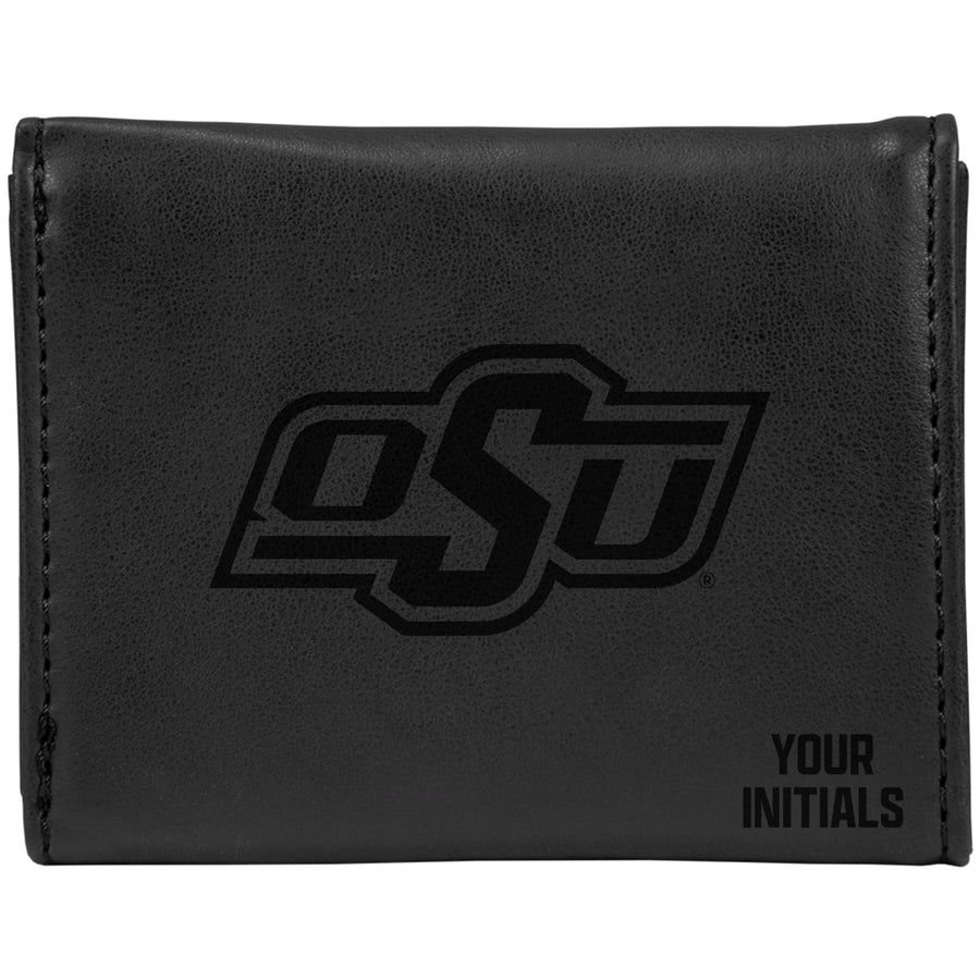 Black Oklahoma State Cowboys Personalized Trifold Wallet