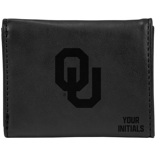 Black Oklahoma Sooners Personalized Trifold Wallet