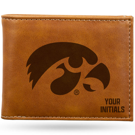 Brown Iowa Hawkeyes Personalized Billfold Wallet