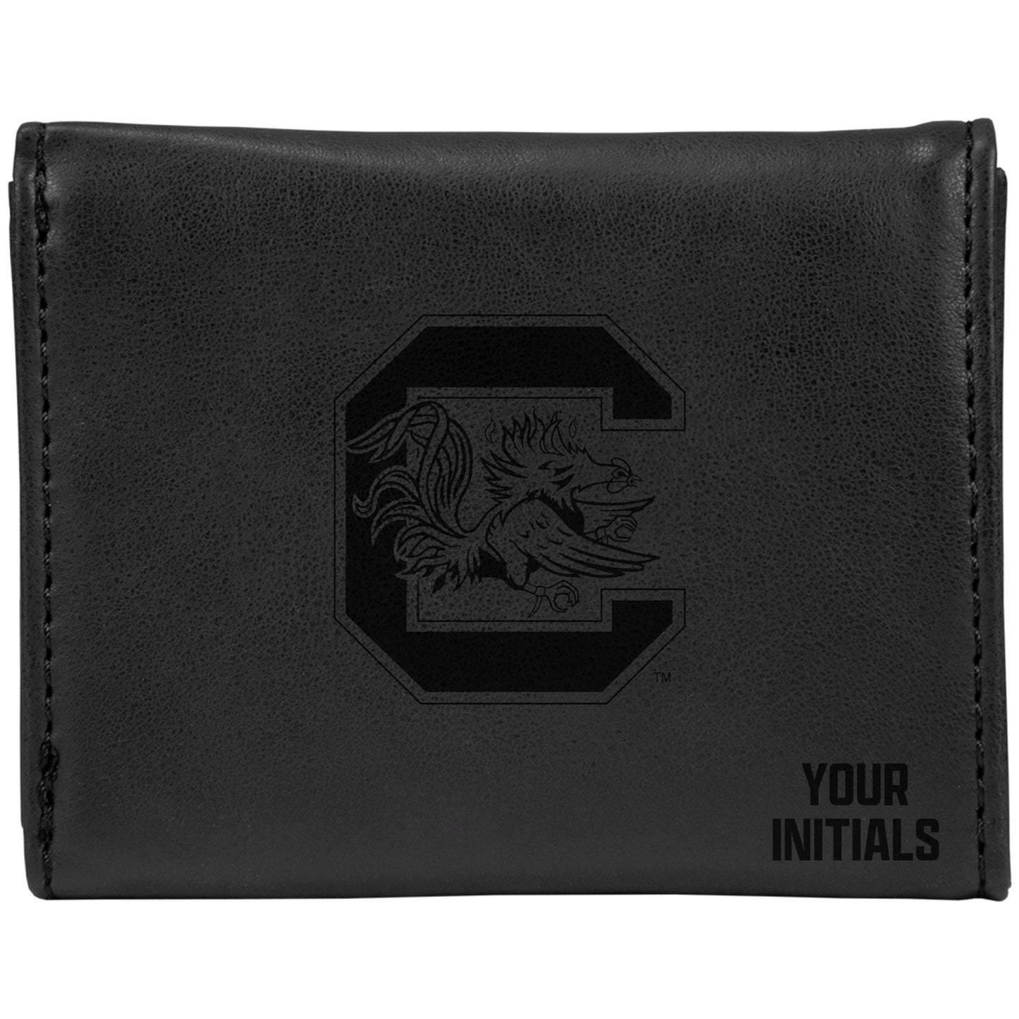 Black South Carolina Gamecocks Personalized Trifold Wallet