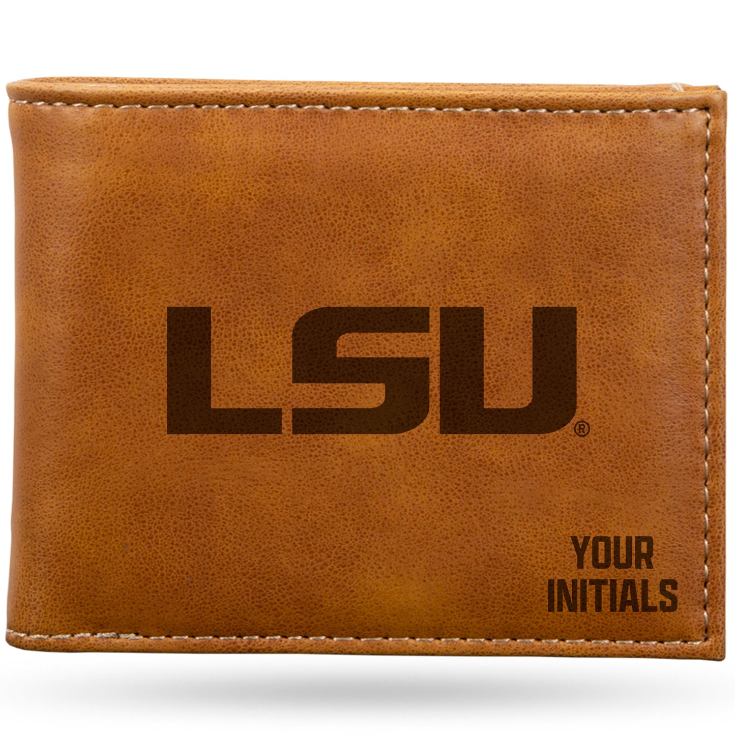 Brown LSU Tigers Personalized Billfold Wallet