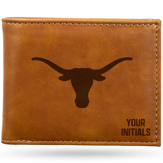 Brown Texas Longhorns Personalized Billfold Wallet