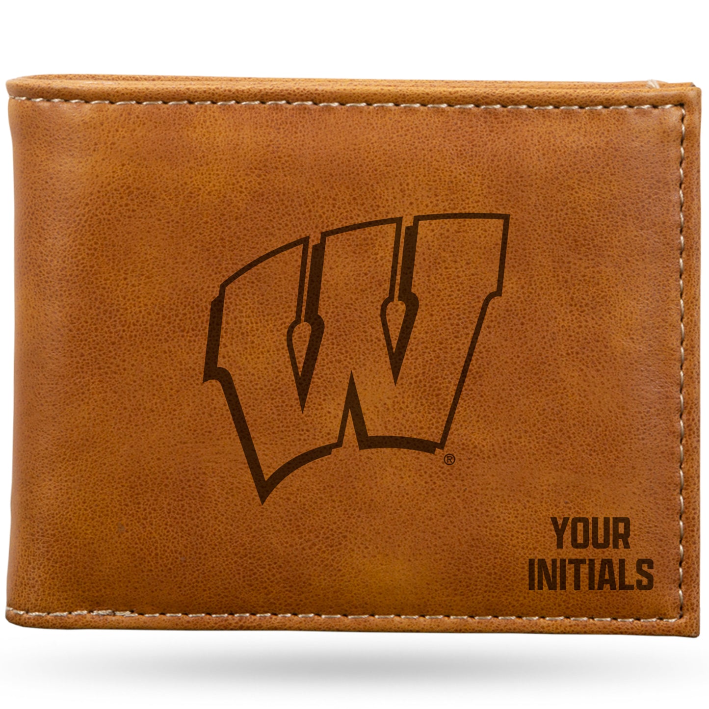 Brown Wisconsin Badgers Personalized Billfold Wallet