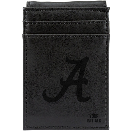 Black Alabama Crimson Tide Personalized Front Pocket Wallet