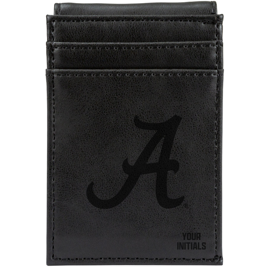 Black Alabama Crimson Tide Personalized Front Pocket Wallet