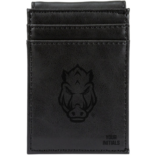 Black Arkansas Razorbacks Personalized Front Pocket Wallet