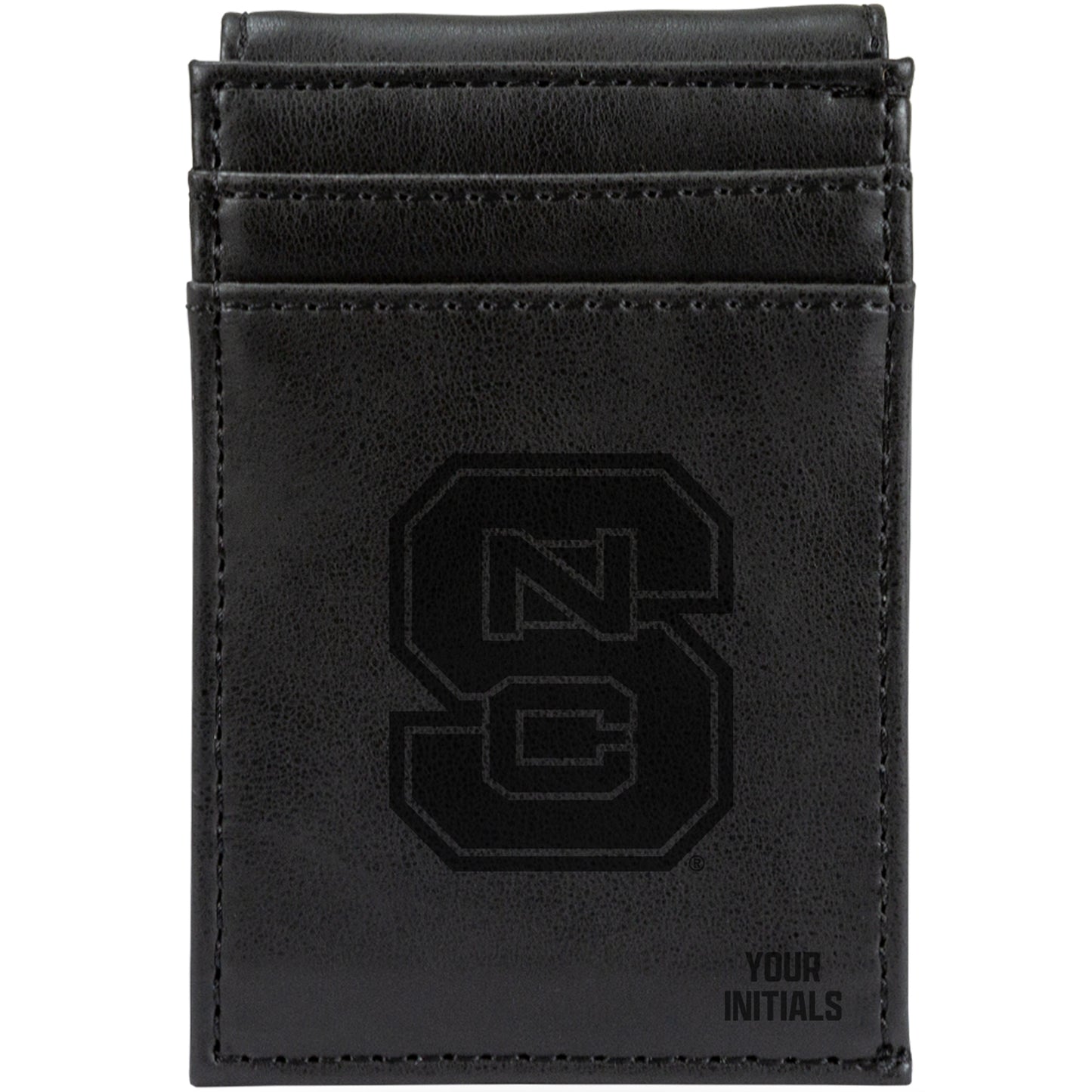 Black NC State Wolfpack Personalized Front Pocket Wallet