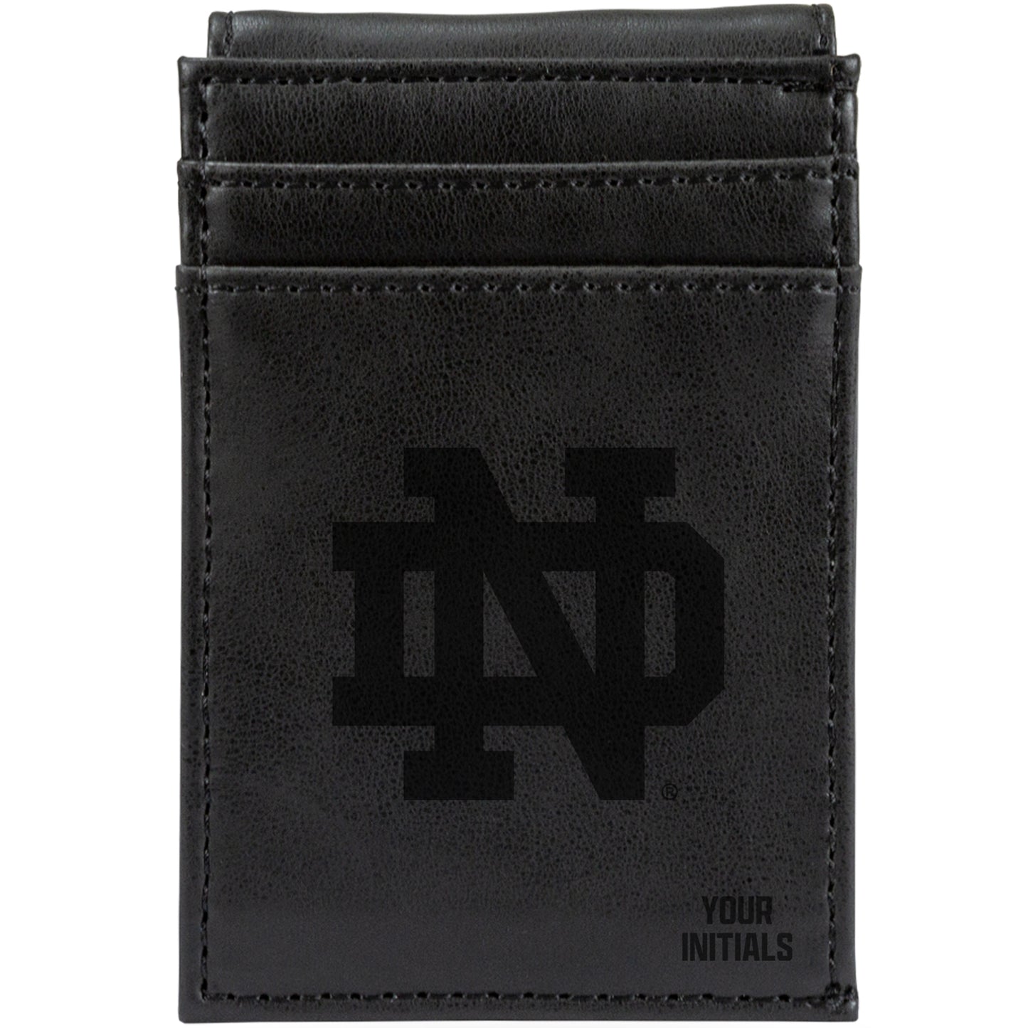 Black Notre Dame Fighting Irish Personalized Front Pocket Wallet