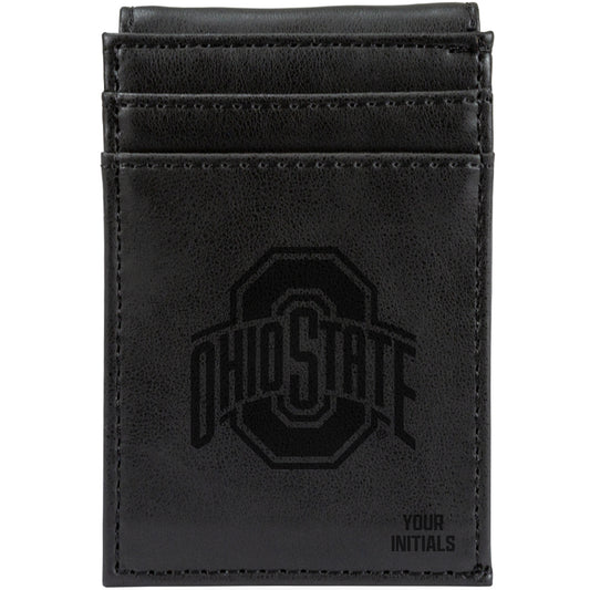 Black Ohio State Buckeyes Personalized Front Pocket Wallet