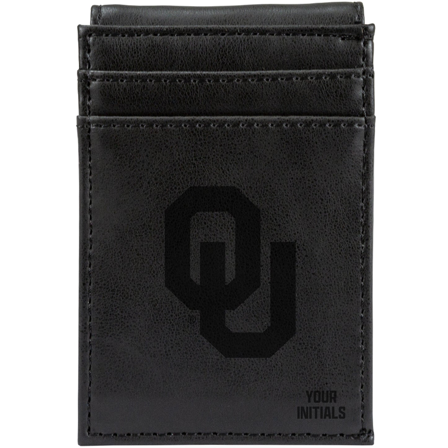 Black Oklahoma Sooners Personalized Front Pocket Wallet