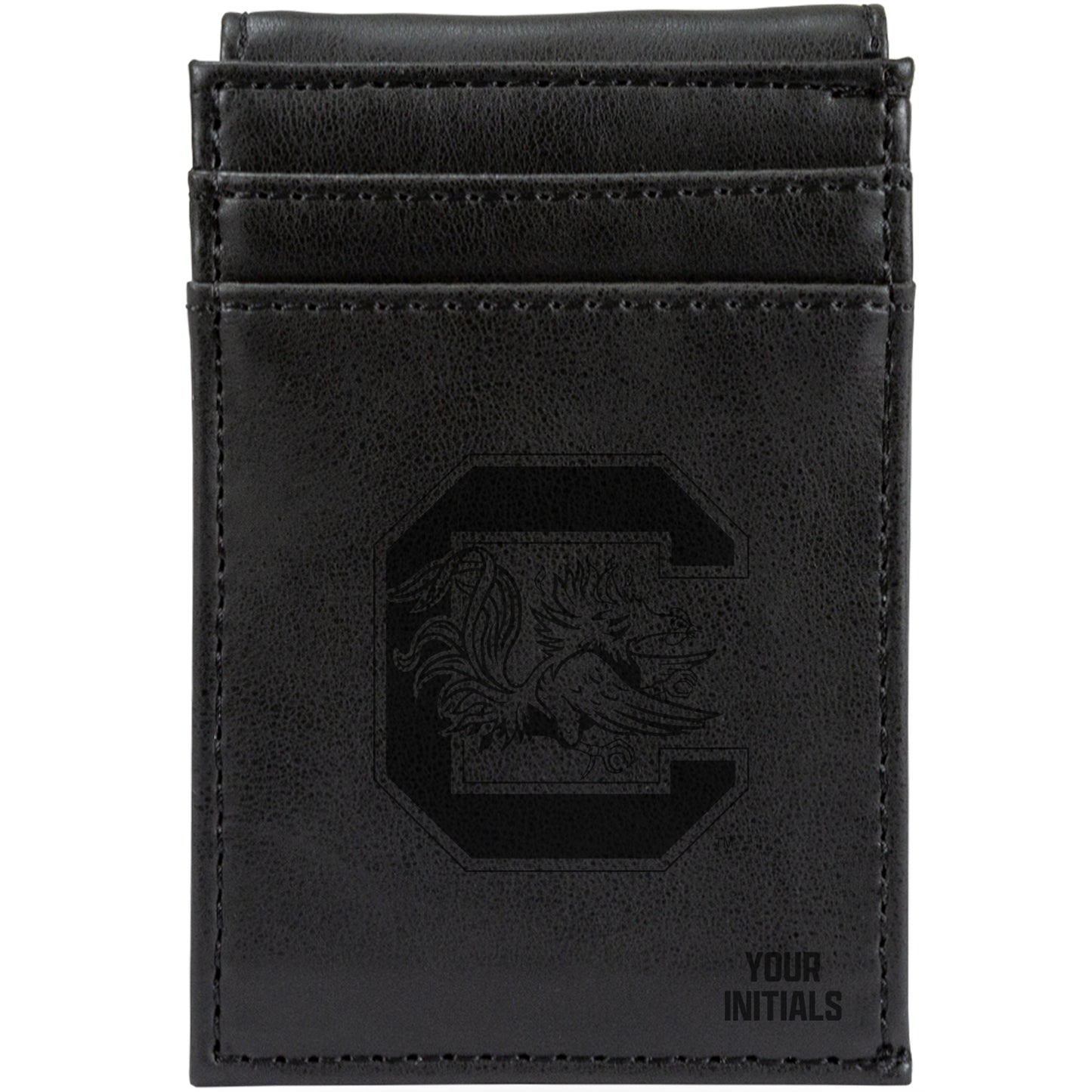 Black South Carolina Gamecocks Personalized Front Pocket Wallet