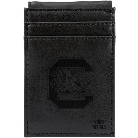 Black South Carolina Gamecocks Personalized Front Pocket Wallet