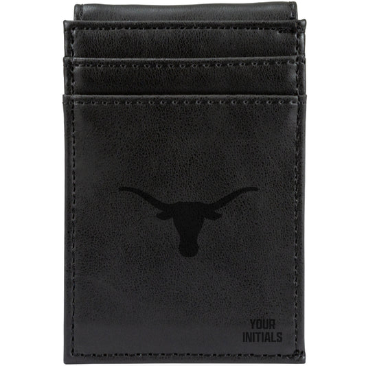 Black Texas Longhorns Personalized Front Pocket Wallet