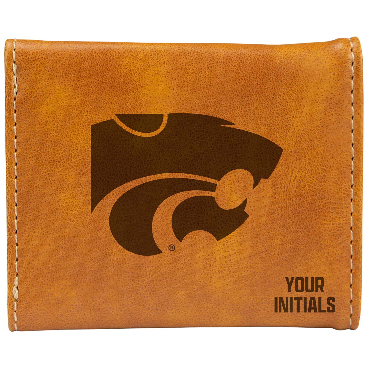 Brown Kansas State Wildcats Personalized Trifold Wallet