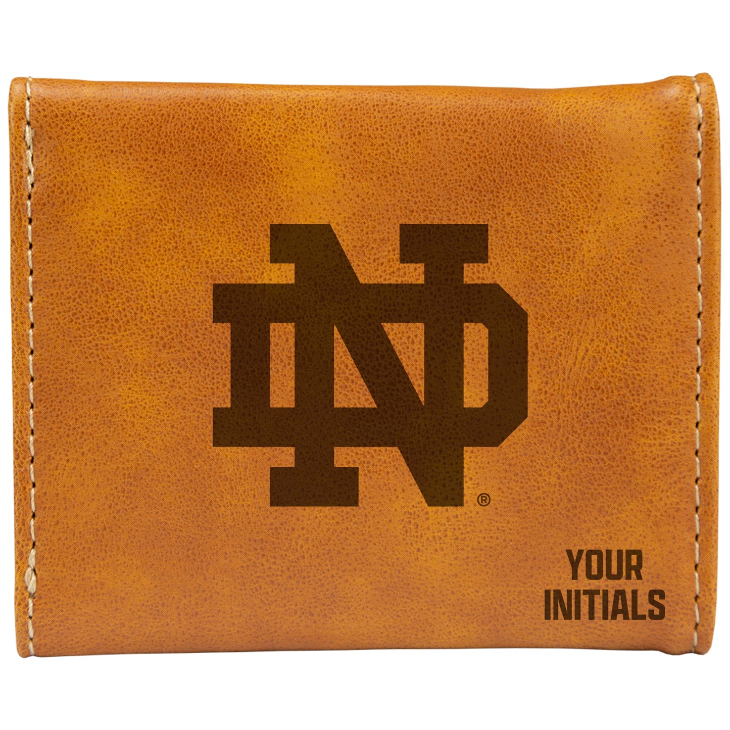 Brown Notre Dame Fighting Irish Personalized Trifold Wallet
