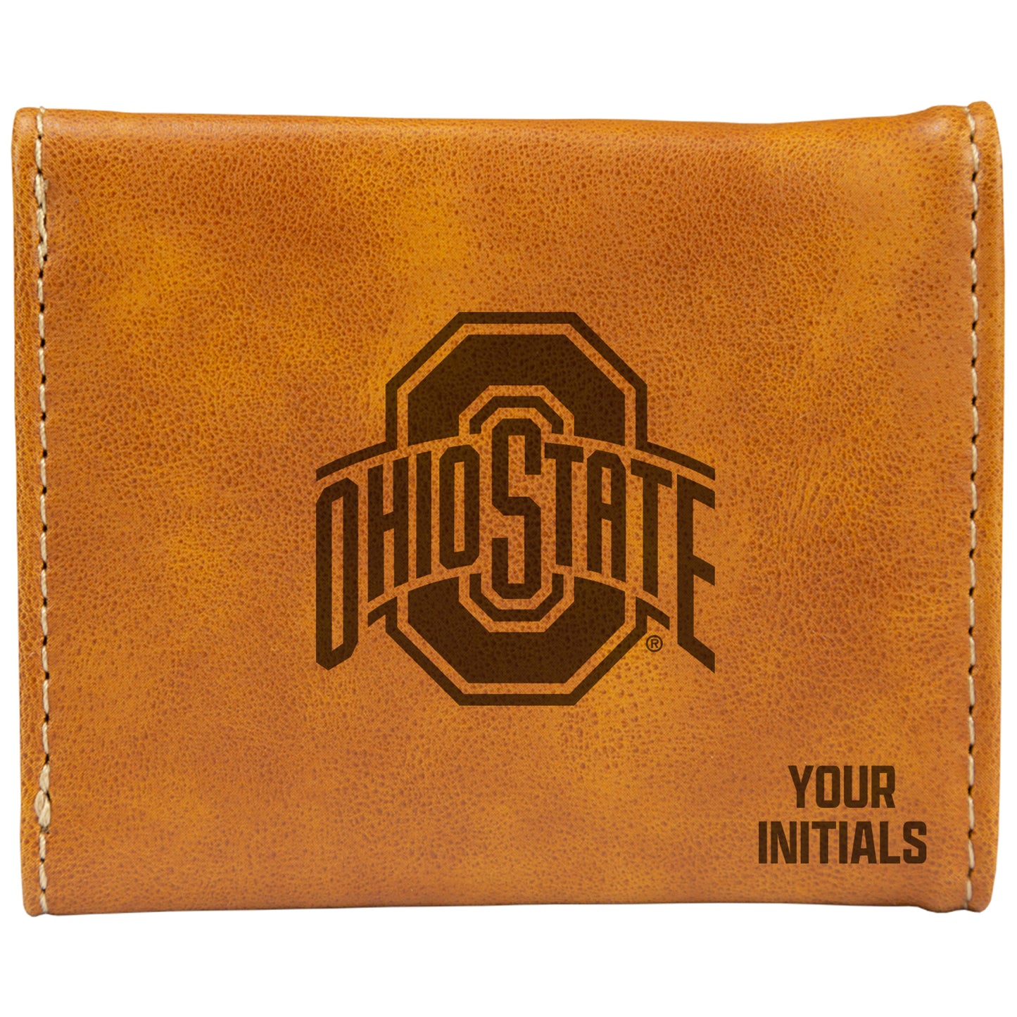 Brown Ohio State Buckeyes Personalized Trifold Wallet