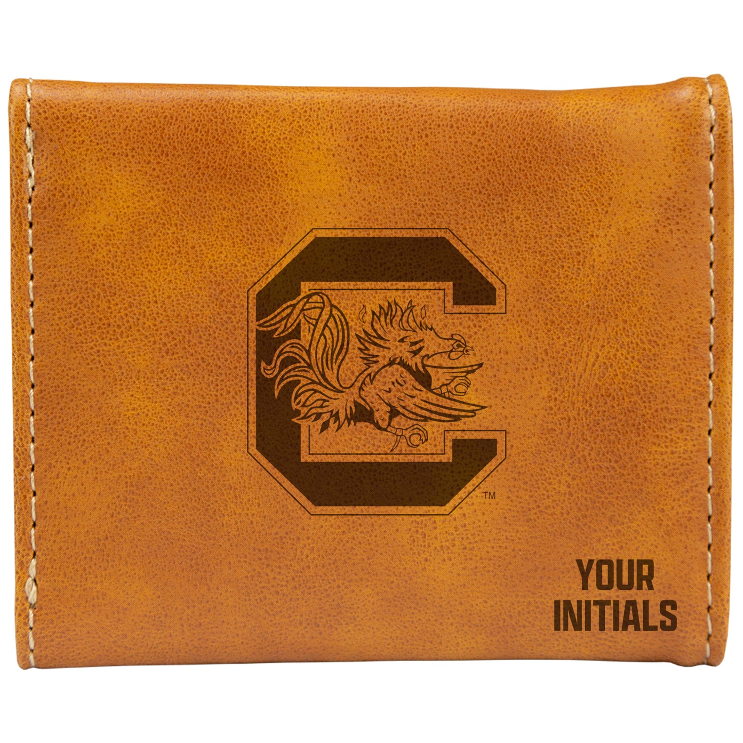 Brown South Carolina Gamecocks Personalized Trifold Wallet