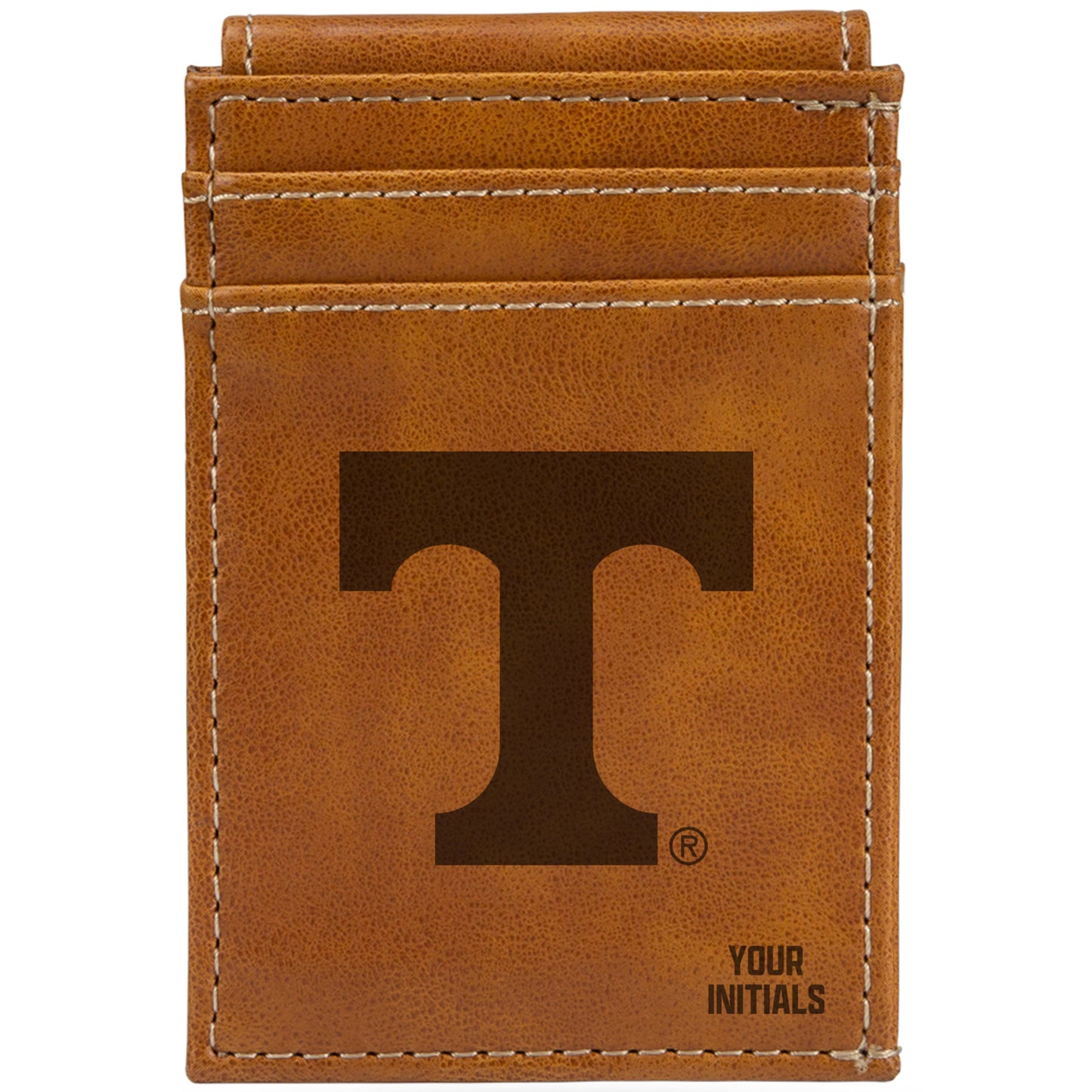 Brown Tennessee Volunteers Personalized Front Pocket Wallet