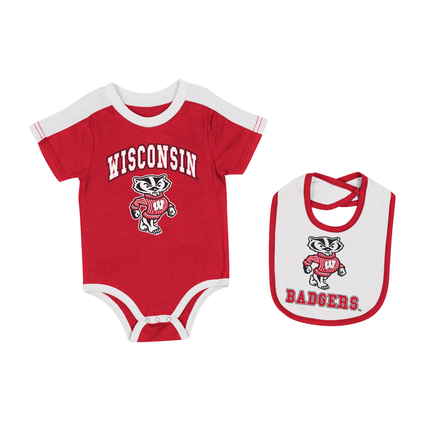 Newborn & Infant Colosseum Red Wisconsin Badgers Encore Bodysuit & Bib Set