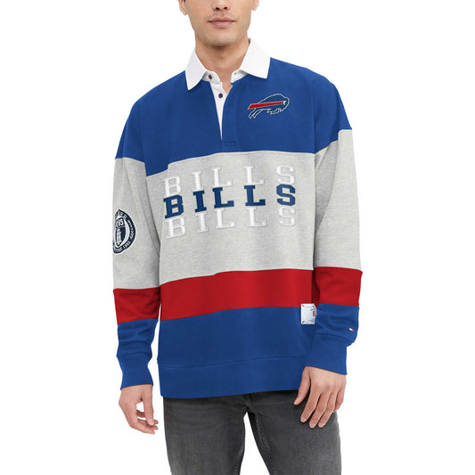 Men's Tommy Hilfiger Royal Buffalo Bills Connor Oversized Rugby Long Sleeve Polo