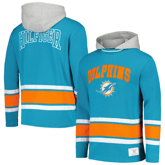 Men's Tommy Hilfiger Aqua Miami Dolphins Ivan Fashion Pullover Hoodie